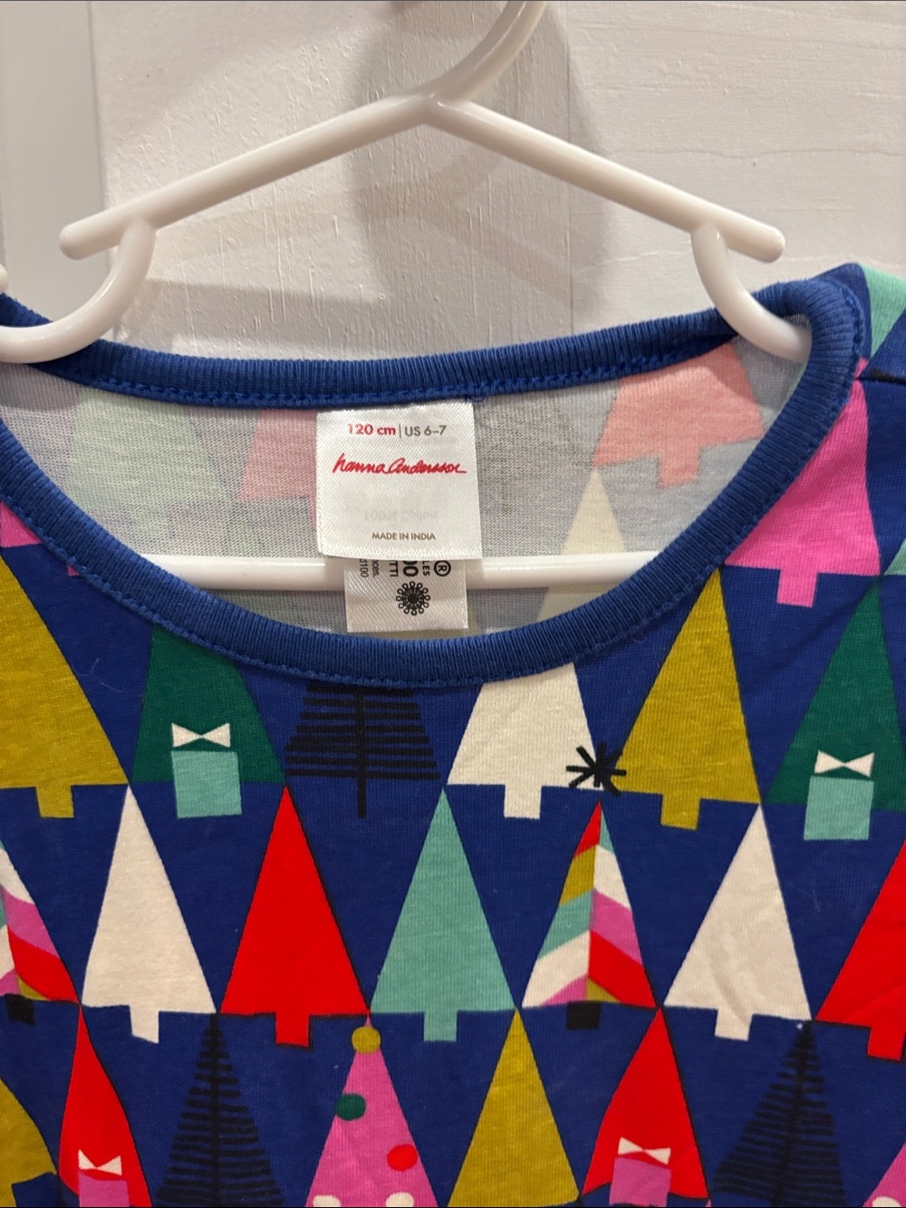 Hanna Andersson Navy Multicolor Tree Print Dress - Picture 2 of 2